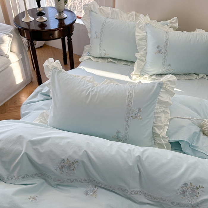 91家纺网 家纺一手货源 找家纺 （总）紫桐 Lila lndus2025新款绣花款四件套-知许