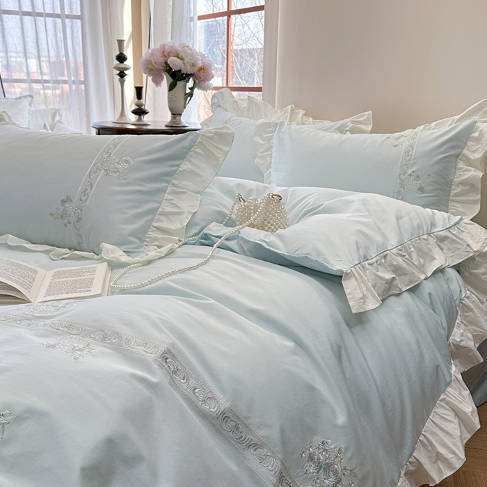 91家纺网 家纺一手货源 找家纺 （总）紫桐 Lila lndus2025新款绣花款四件套-知许