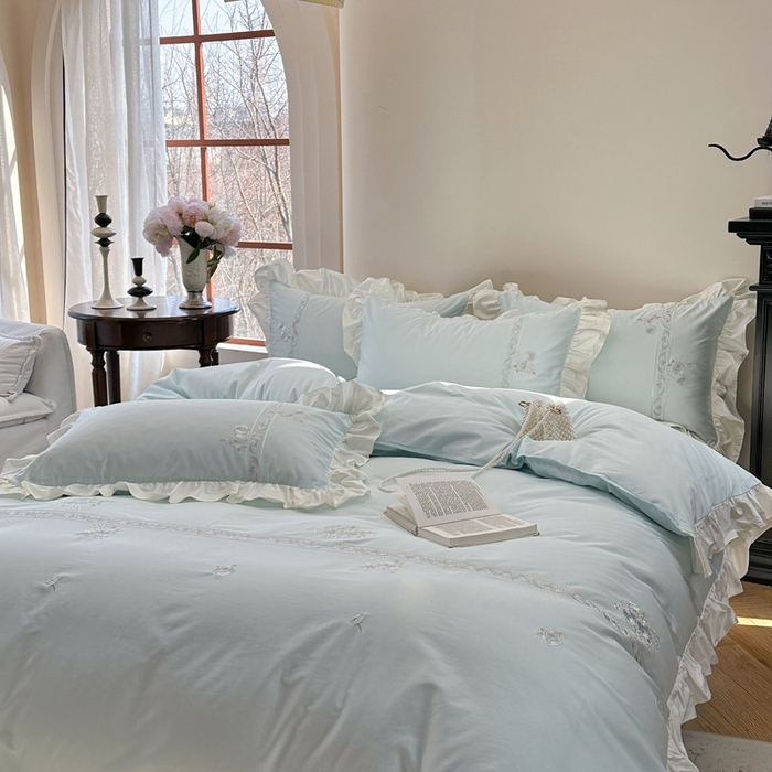 91家纺网 家纺一手货源 找家纺 （总）紫桐 Lila lndus2025新款绣花款四件套-知许