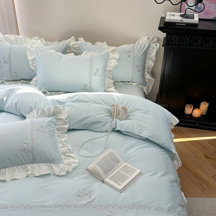 91家纺网 家纺一手货源 找家纺 （总）紫桐 Lila lndus2025新款绣花款四件套-知许