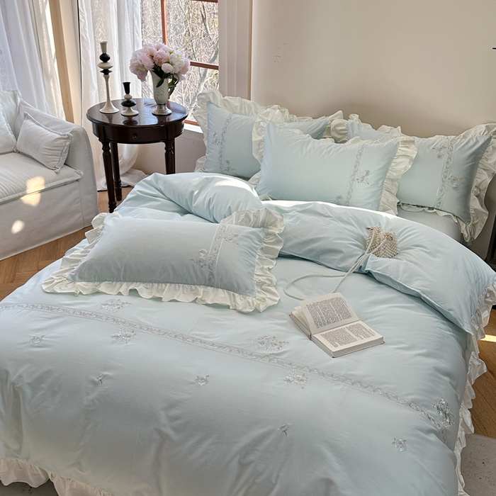 91家纺网 家纺一手货源 找家纺 （总）紫桐 Lila lndus2025新款绣花款四件套-知许