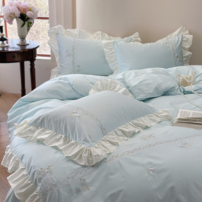 91家纺网 家纺一手货源 找家纺 （总）紫桐 Lila lndus2025新款绣花款四件套-知许