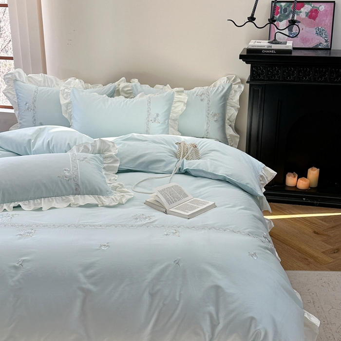 91家纺网 家纺一手货源 找家纺 （总）紫桐 Lila lndus2025新款绣花款四件套-知许