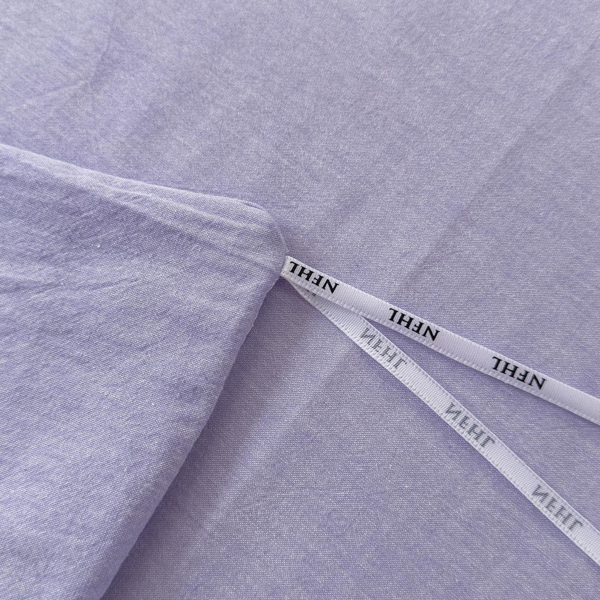 91家纺网 家纺一手货源 找家纺 晚依家纺 2025新款A类全棉色织水洗棉四件套纯棉格子纯色被套学生宿舍三件套定制定做 纯色-浅紫