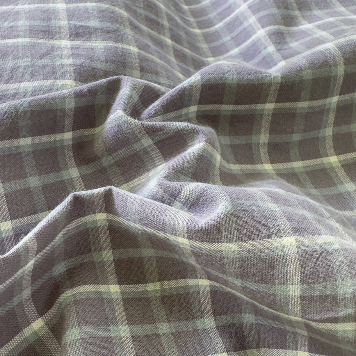 91家纺网 家纺一手货源 找家纺 晚依家纺 2025新款A类全棉色织水洗棉四件套纯棉格子纯色被套学生宿舍三件套定制定做 米娜-绿灰