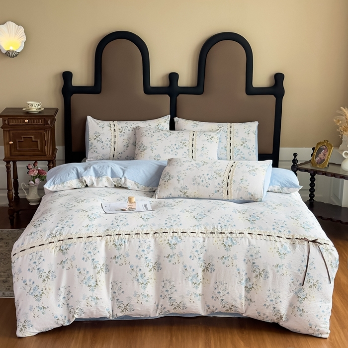 91家纺网 家纺一手货源 找家纺 （总）可思家纺2025新款云感木棉皱皱纱四件套