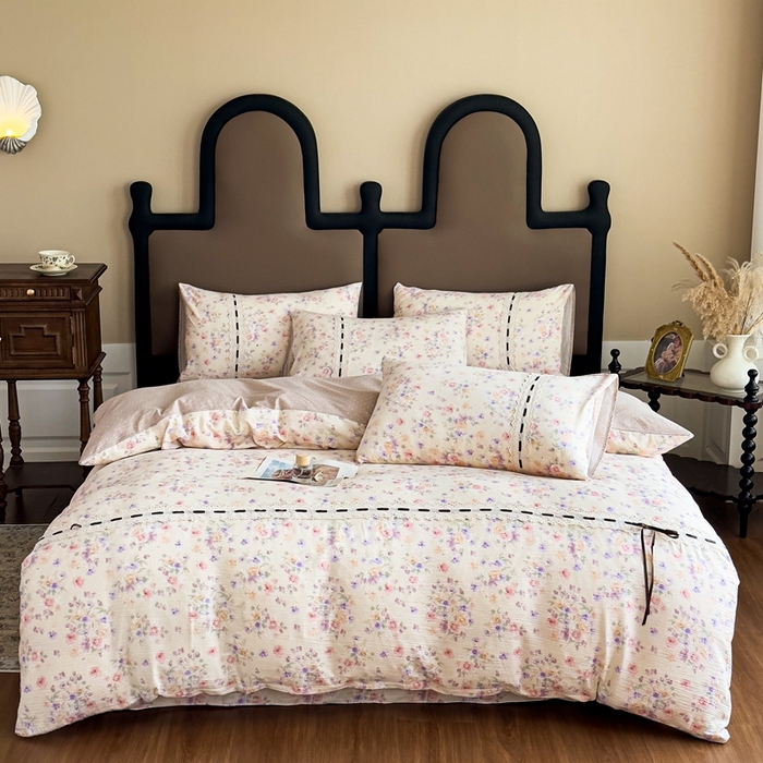 91家纺网 家纺一手货源 找家纺 （总）可思家纺2025新款云感木棉皱皱纱四件套