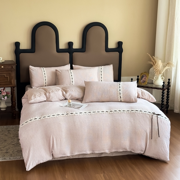 91家纺网 家纺一手货源 找家纺 （总）可思家纺2025新款云感木棉皱皱纱四件套