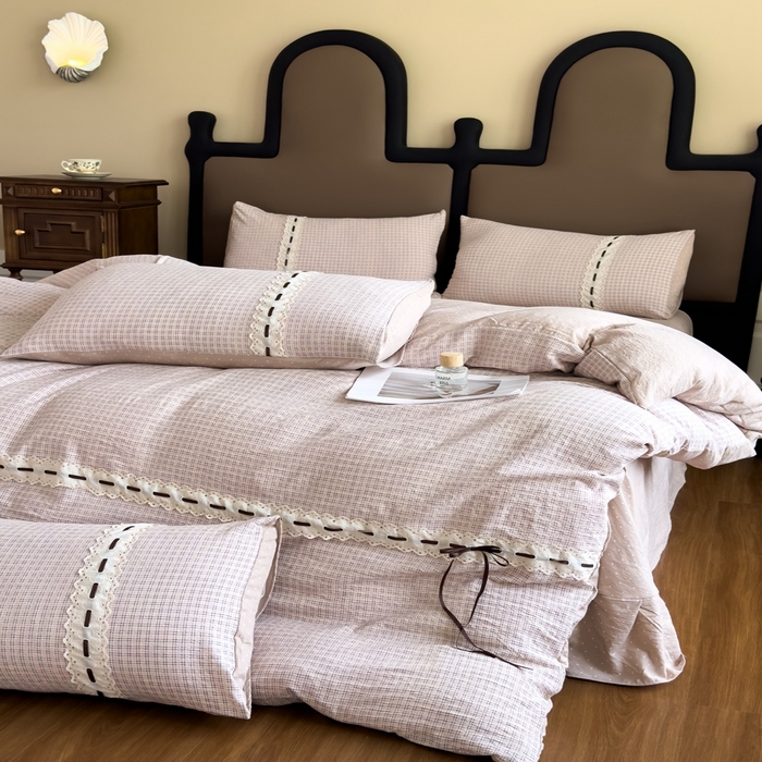 91家纺网 家纺一手货源 找家纺 （总）可思家纺2025新款云感木棉皱皱纱四件套