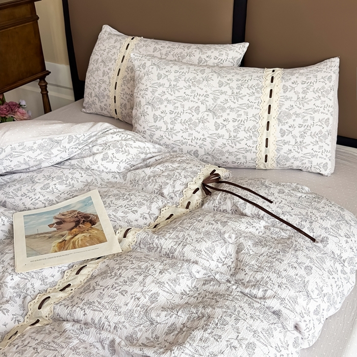 91家纺网 家纺一手货源 找家纺 可思家纺2025新款云感木棉皱皱纱四件套 贝拉