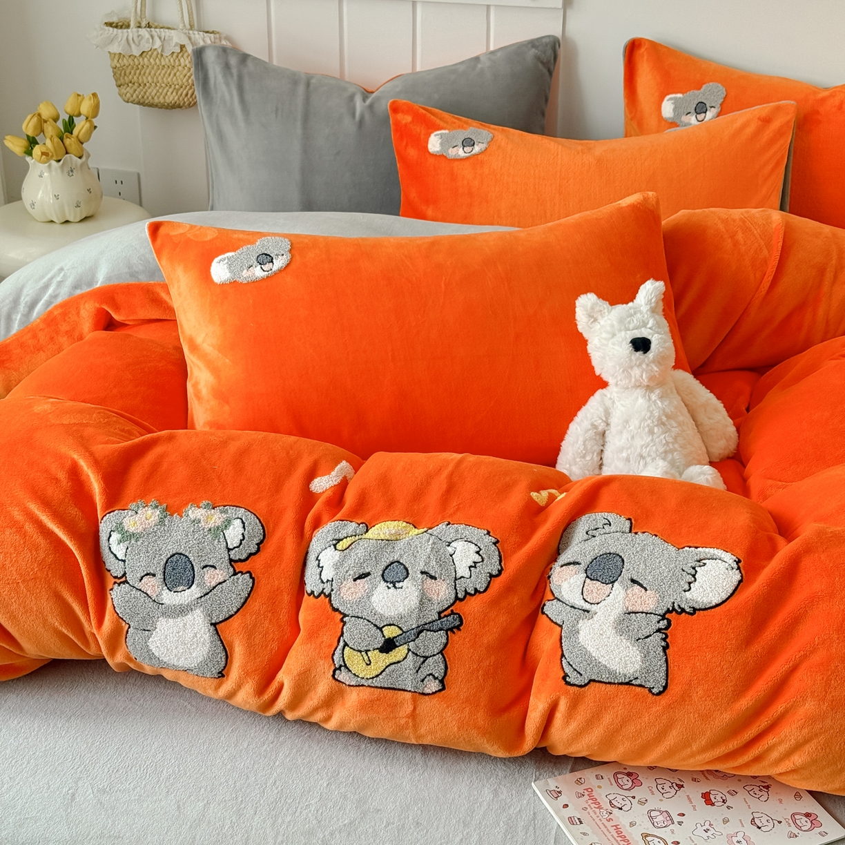 91家纺网 家纺一手货源 找家纺 （总）莱凯家纺 2025新款毛巾绣牛奶绒四件套