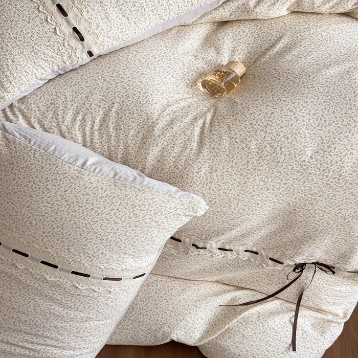 91家纺网 家纺一手货源 找家纺 可思家纺2025新款云感木棉皱皱纱四件套 漫步茶卡