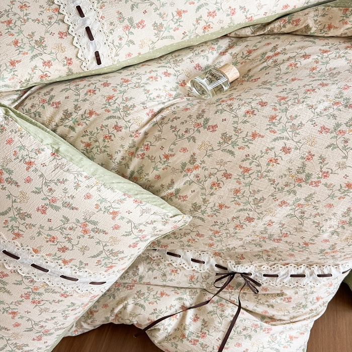 91家纺网 家纺一手货源 找家纺 可思家纺2025新款云感木棉皱皱纱四件套 梦华录