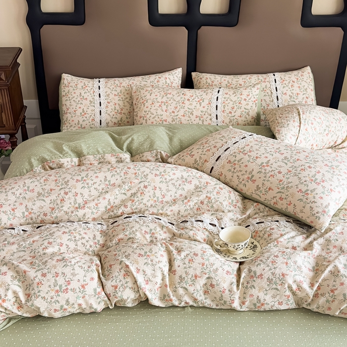 91家纺网 家纺一手货源 找家纺 可思家纺2025新款云感木棉皱皱纱四件套 梦华录