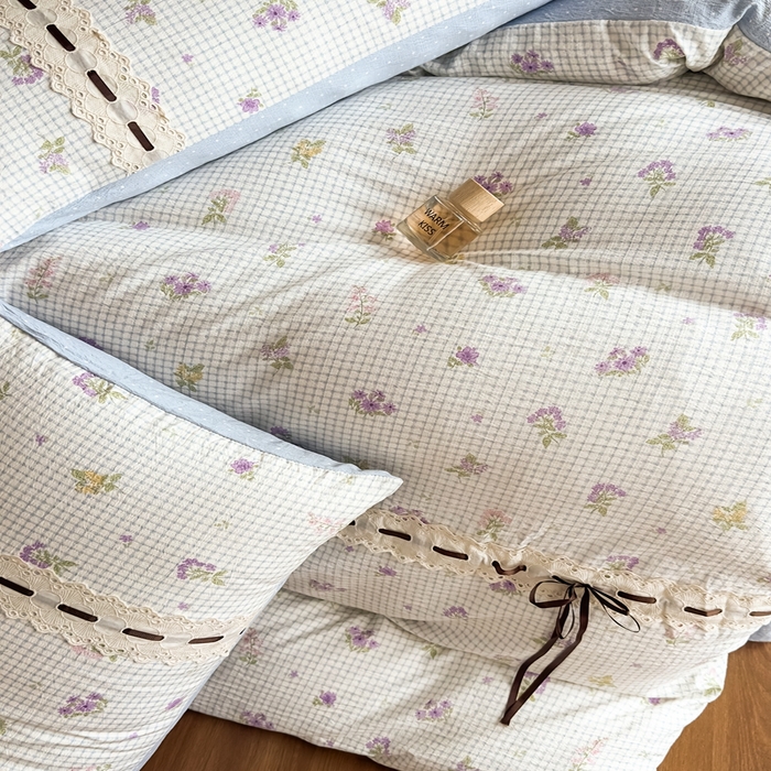 91家纺网 家纺一手货源 找家纺 可思家纺2025新款云感木棉皱皱纱四件套 少女日记