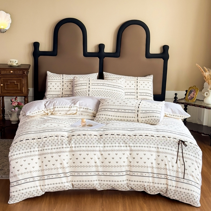 可思家纺2025新款云感木棉皱皱纱四件套 拾光悠悠