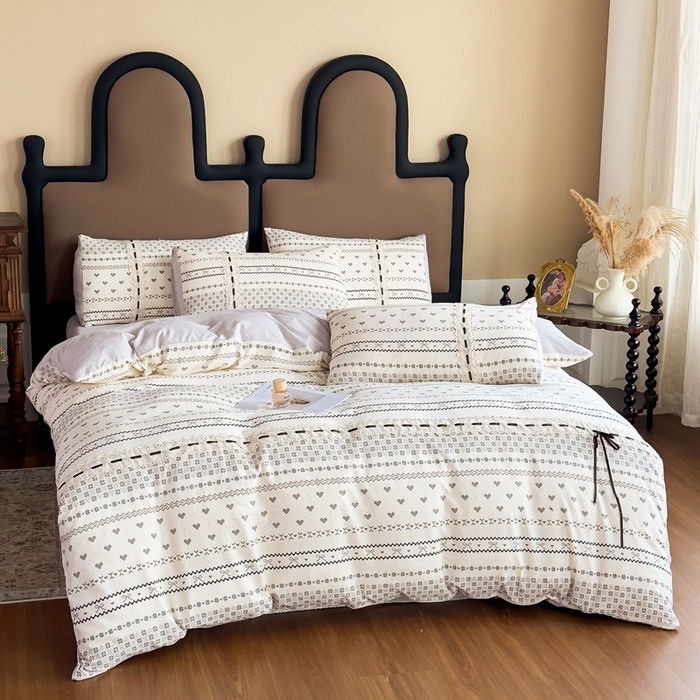 91家纺网 家纺一手货源 找家纺 可思家纺2025新款云感木棉皱皱纱四件套 拾光悠悠