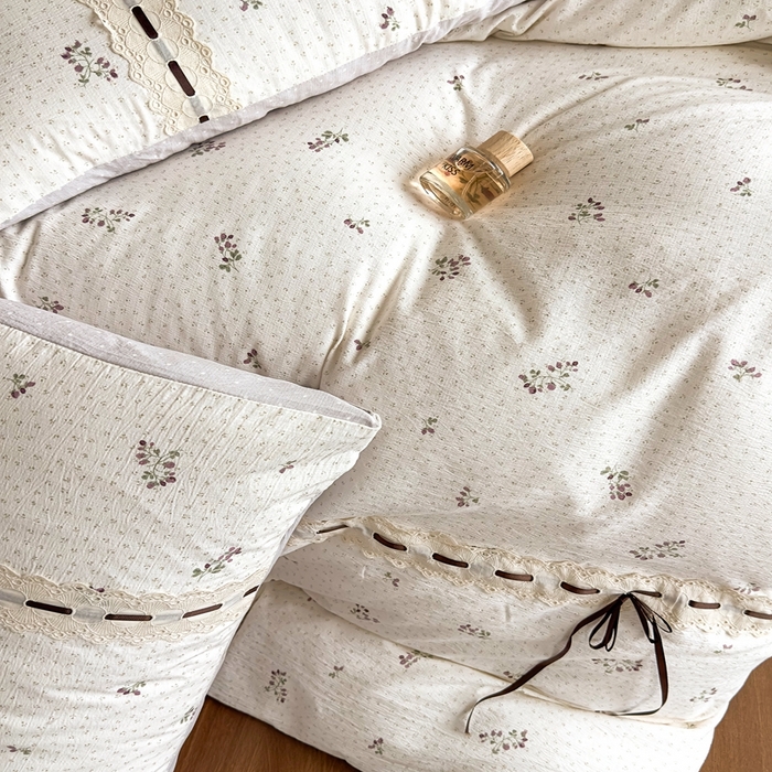 91家纺网 家纺一手货源 找家纺 可思家纺2025新款云感木棉皱皱纱四件套 小花集