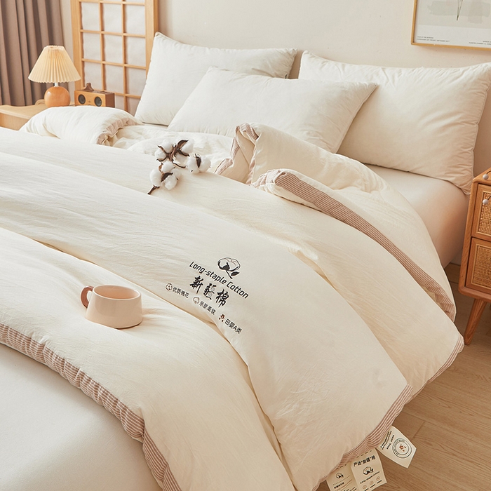 91家纺网 家纺一手货源 找家纺 鸣创2025新款100%新疆棉花被无印风长绒棉冬被被子立体被芯春秋被直播(提供质检报告买家秀)