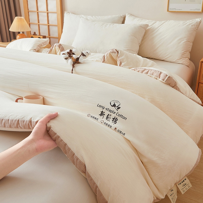 91家纺网 家纺一手货源 找家纺 鸣创2025新款100%新疆棉花被无印风长绒棉冬被被子立体被芯春秋被直播(提供质检报告买家秀)