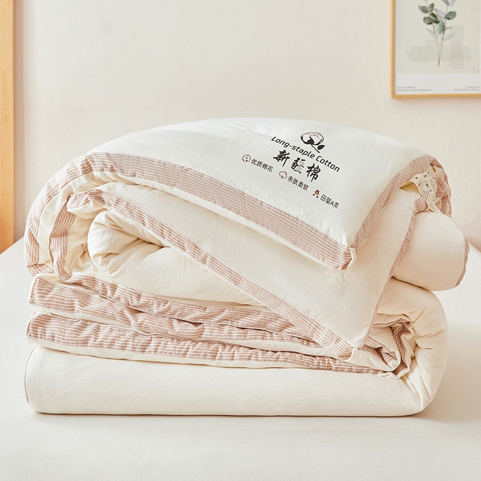 91家纺网 家纺一手货源 找家纺 鸣创2025新款100%新疆棉花被无印风长绒棉冬被被子立体被芯春秋被直播(提供质检报告买家秀)