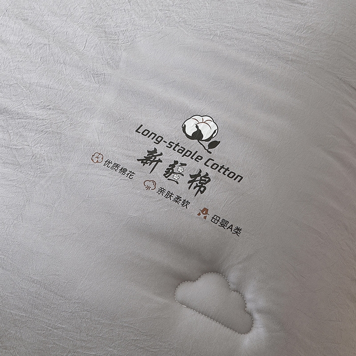 91家纺网 家纺一手货源 找家纺 鸣创 2025新款100%新疆棉花被无印风冬被被芯立体被子春秋被直播 新疆棉-灰色