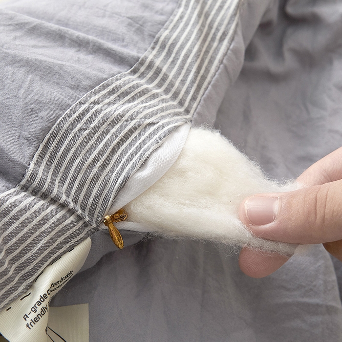 91家纺网 家纺一手货源 找家纺 鸣创 2025新款100%新疆棉花被无印风冬被被芯立体被子春秋被直播 新疆棉-灰色