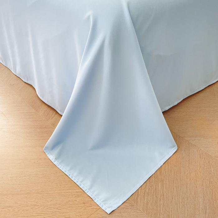 91家纺网 家纺一手货源 找家纺 易禾家纺 2025新款韩版小清新毛巾绣水洗棉四件套学生宿舍三件套铃兰小兔系列（专板花型） 铃兰小兔-蓝