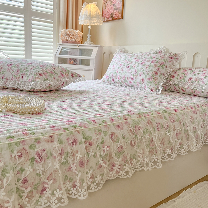 91家纺网 家纺一手货源 找家纺 麒豆豆 2025新款泡泡棉印花床笠 悠悠花海