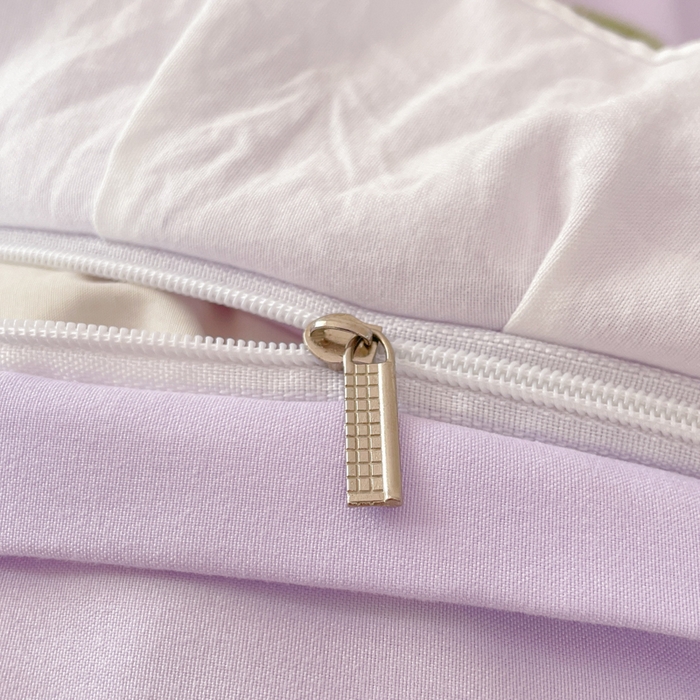 91家纺网 家纺一手货源 找家纺 易禾家纺 2025新款韩版小清新毛巾绣水洗棉四件套学生宿舍三件套铃兰小兔系列（专板花型） 铃兰小兔-紫