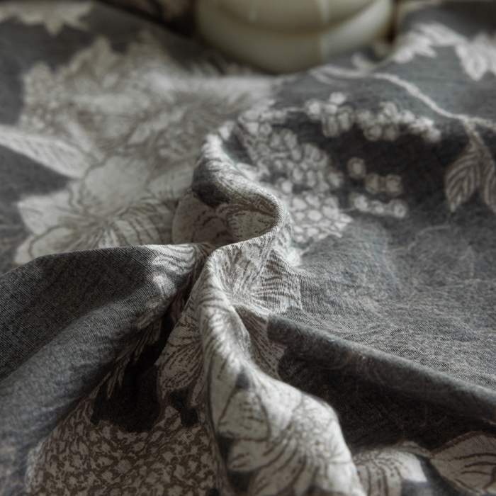 91家纺网 家纺一手货源 找家纺 迷尚家居 2025新款复古色织仿棉麻全棉花边四件套 玉环-棉麻