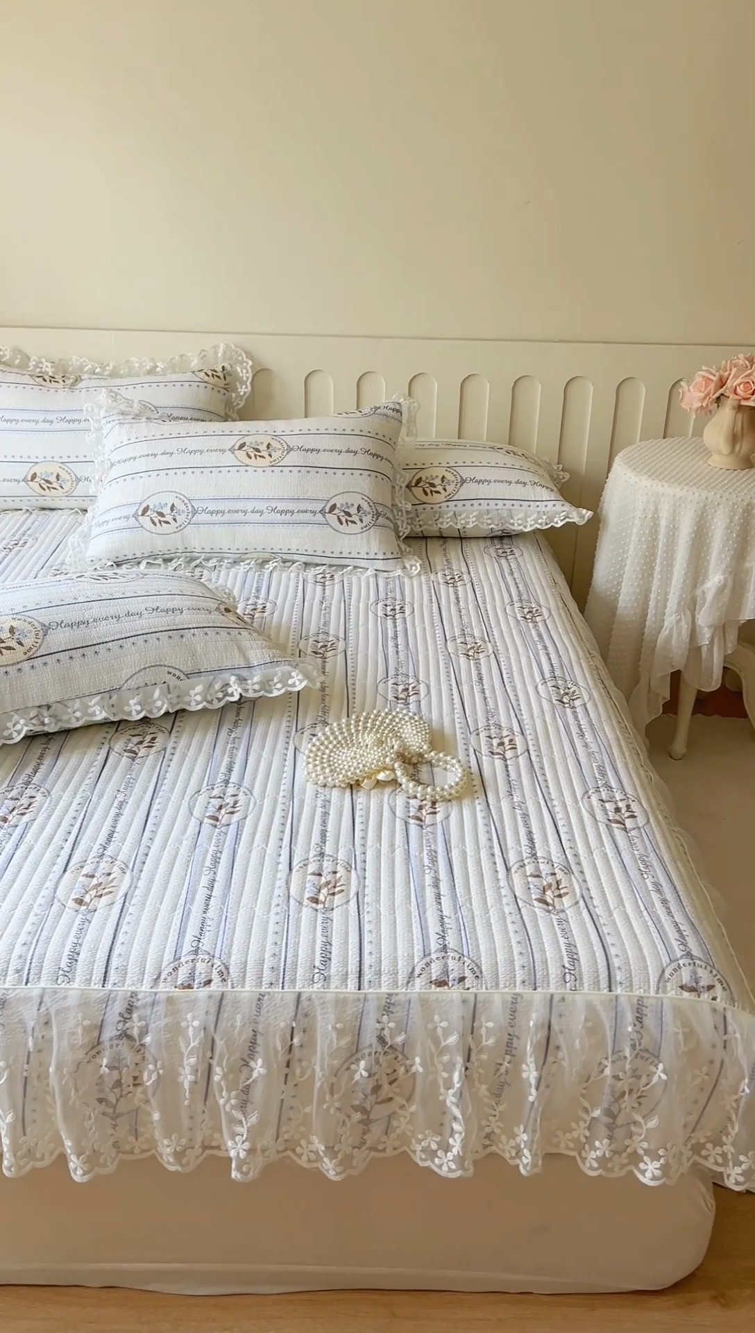 91家纺网 家纺一手货源 找家纺 麒豆豆 2025新款泡泡棉印花床笠 花莫