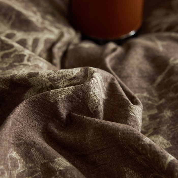 91家纺网 家纺一手货源 找家纺 迷尚家居 2025新款复古色织仿棉麻全棉花边四件套 锦瑟-棉麻