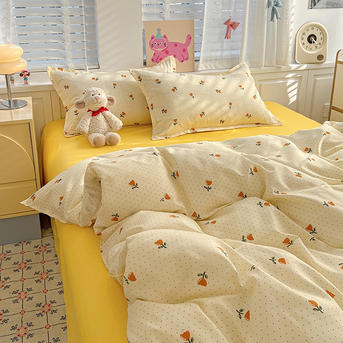 91家纺网 家纺一手货源 找家纺 布可家纺 2025新款水洗磨毛印花四件套 睡梦