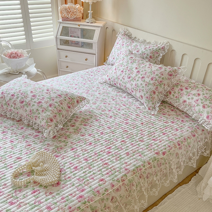 91家纺网 家纺一手货源 找家纺 麒豆豆 2025新款泡泡棉印花床笠 悠悠花海