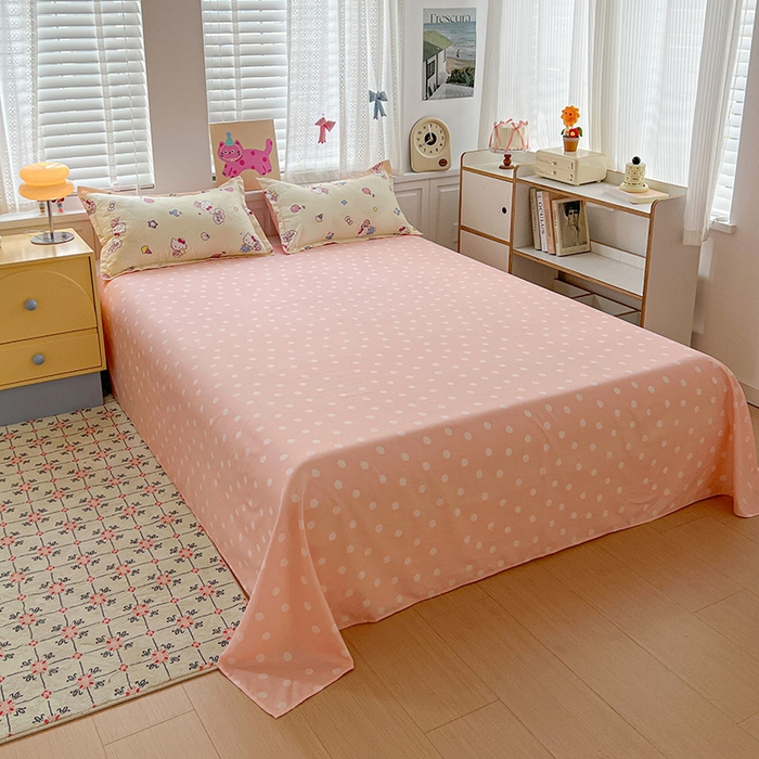 91家纺网 家纺一手货源 找家纺 布可家纺 2025新款水洗磨毛印花四件套 甜筒KT