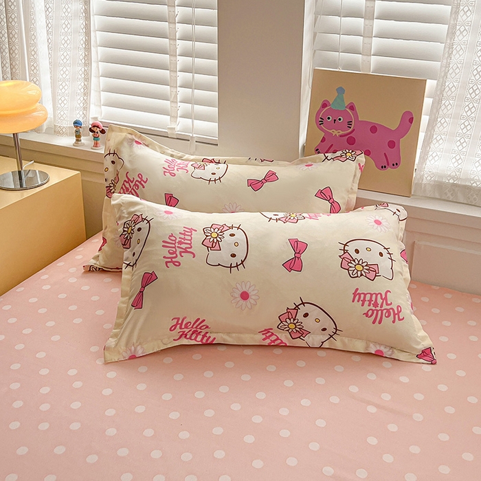 91家纺网 家纺一手货源 找家纺 布可家纺 2025新款水洗磨毛印花四件套 雏菊KT