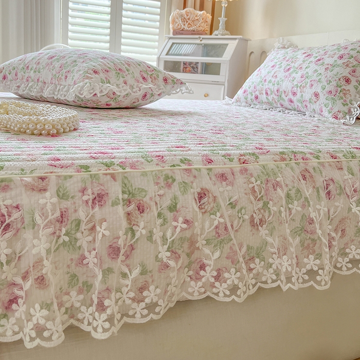 91家纺网 家纺一手货源 找家纺 麒豆豆 2025新款泡泡棉印花床笠 悠悠花海