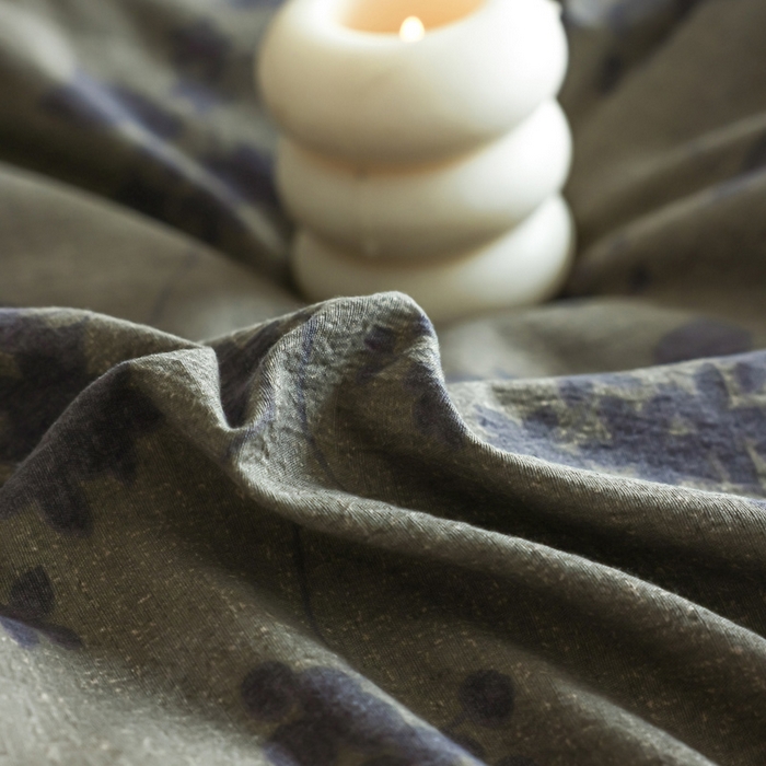 91家纺网 家纺一手货源 找家纺 迷尚家居 2025新款复古色织仿棉麻全棉花边四件套 颂青时-棉麻