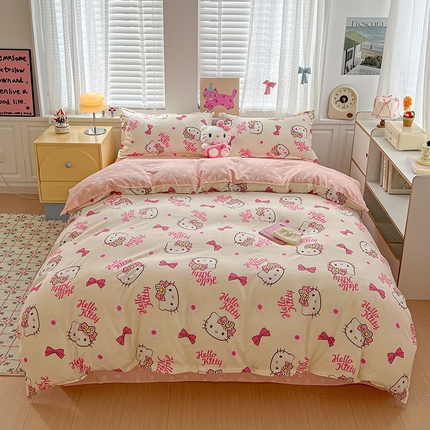 布可家纺 2025新款水洗磨毛印花四件套 雏菊KT