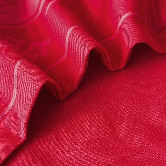 91家纺网 家纺一手货源 找家纺 悦然毛巾被 2025新款婚庆大红三层全棉纱布枕套 欢喜鸳鸯