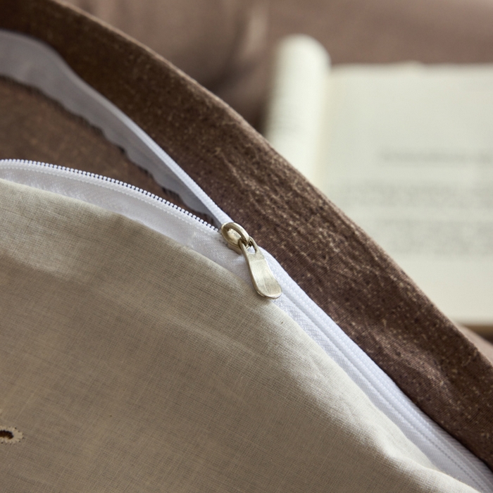 91家纺网 家纺一手货源 找家纺 迷尚家居 2025新款复古色织仿棉麻全棉花边四件套 锦瑟-棉麻