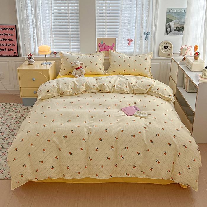 91家纺网 家纺一手货源 找家纺 布可家纺 2025新款水洗磨毛印花四件套 睡梦