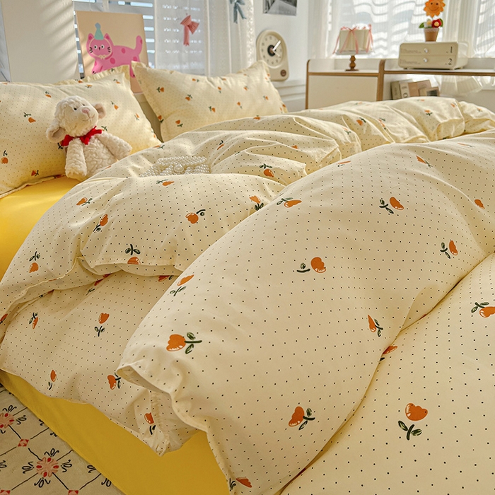 91家纺网 家纺一手货源 找家纺 布可家纺 2025新款水洗磨毛印花四件套 睡梦