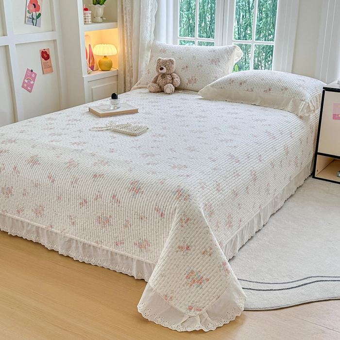 91家纺网 家纺一手货源 找家纺 岚吉家纺 2025新款全棉棉花床盖四件套 落落晨光