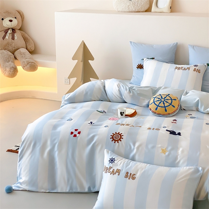 91家纺网 家纺一手货源 找家纺 （总）星野 2025新款双股澳棉长绒棉四件套-海洋之心