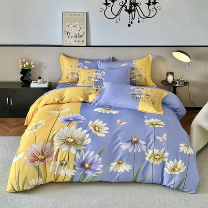 曼秀琳 2025秋冬新款全棉磨毛印花四件套 雏香雅梦-兰