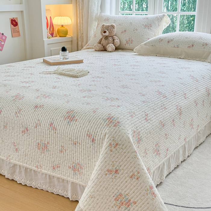 91家纺网 家纺一手货源 找家纺 岚吉家纺 2025新款全棉棉花床盖四件套 落落晨光