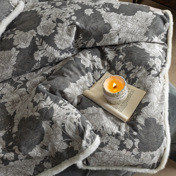 91家纺网 家纺一手货源 找家纺 迷尚家居 2025新款复古色织棉麻牛奶绒棉加绒四件套 玉环-绒