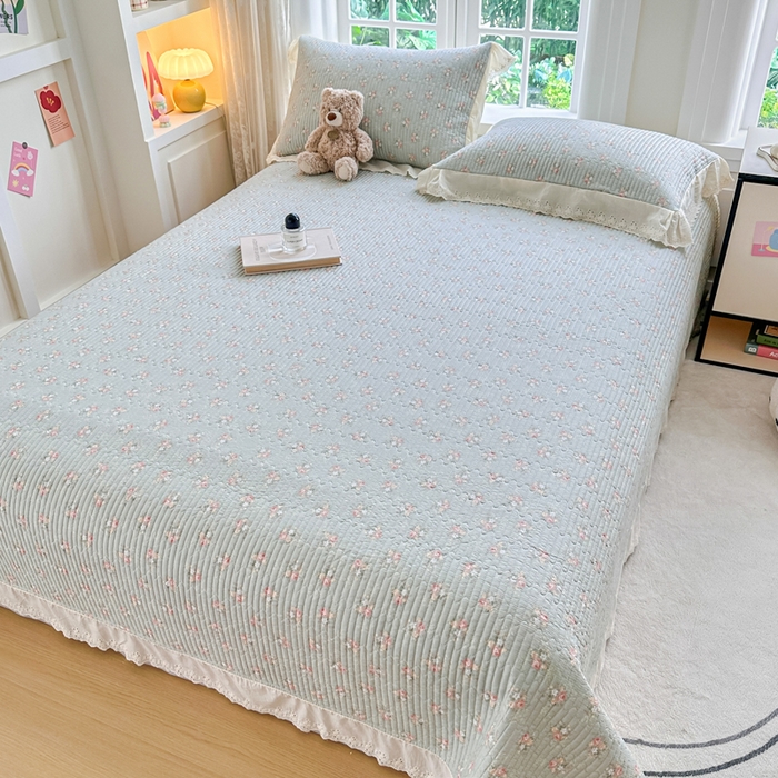 91家纺网 家纺一手货源 找家纺 岚吉家纺 2025新款全棉棉花床盖四件套 游花间